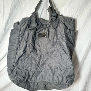 Marc by Marc Jacobs Extra Large Gray Pretty Nylon Little Tate Tote Purse Bag